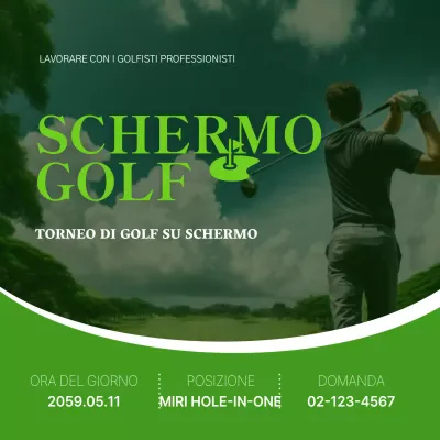 Promuovere un semplice torneo di golf in bianco e chartreuse