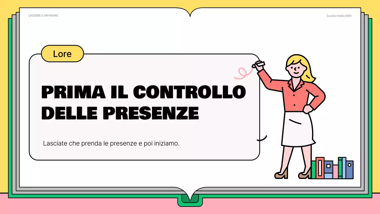 Simpatici materiali di lettura rosa e verdi