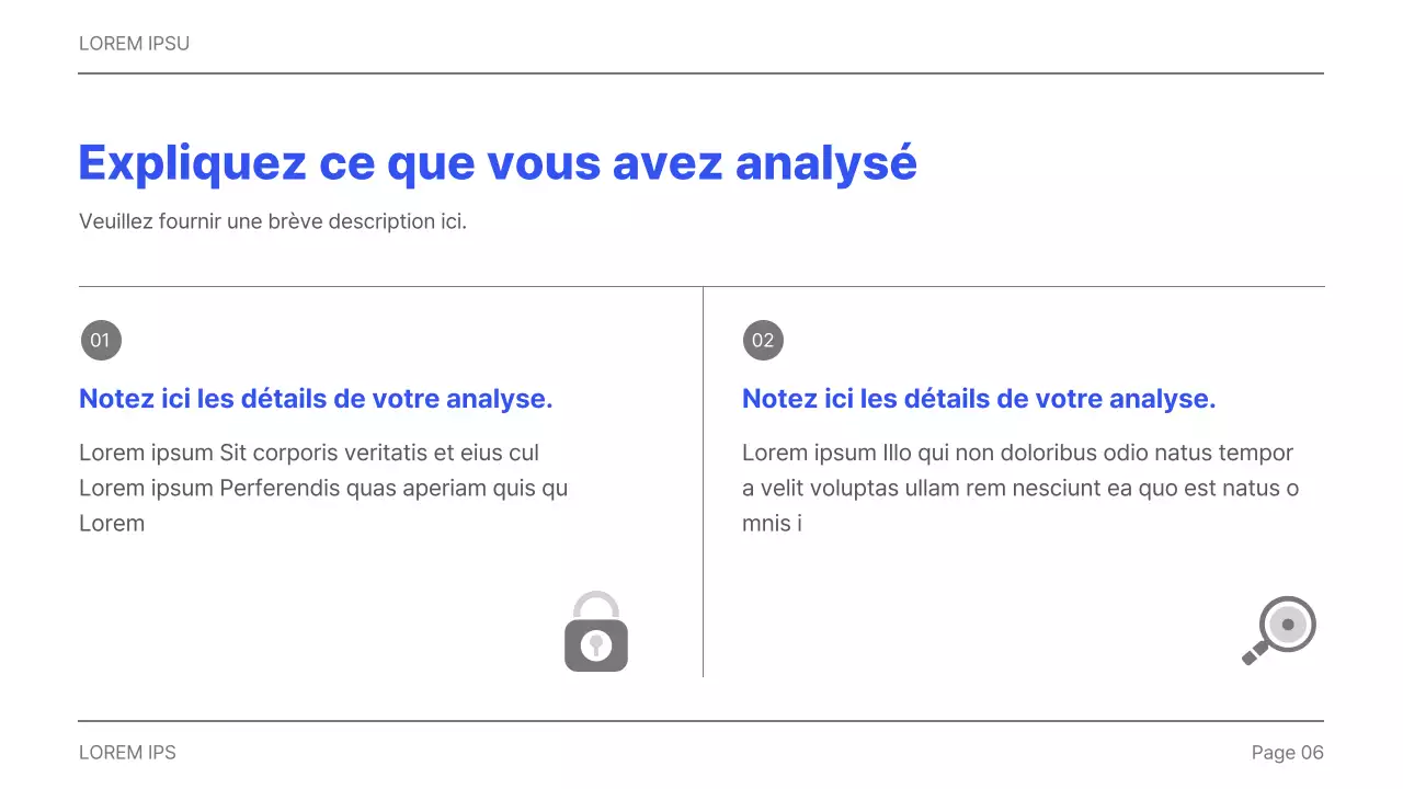 Rapport d'entreprise simple imprimable en gris et bleu