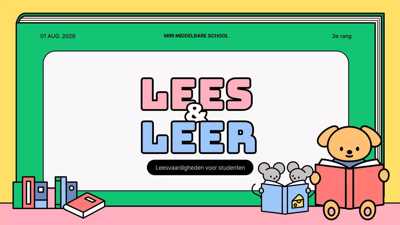 Schattig roze en groen leesmateriaal