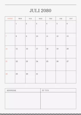 Moderner Kalender in Schwarz und Grau.