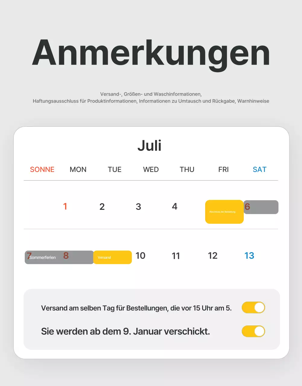 Ankündigungen und Vorsichtsmaßnahmen im trendigen Modezentrum in Grau und Hellblau