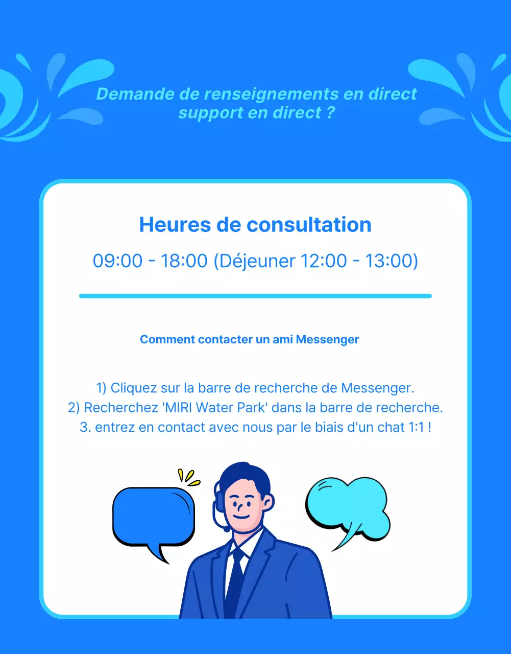 Promouvoir le parc aquatique d'un hôtel branché en bleu