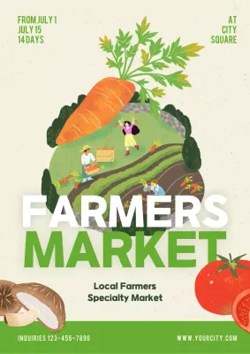 Green Rustic Farmers Promotion Poster