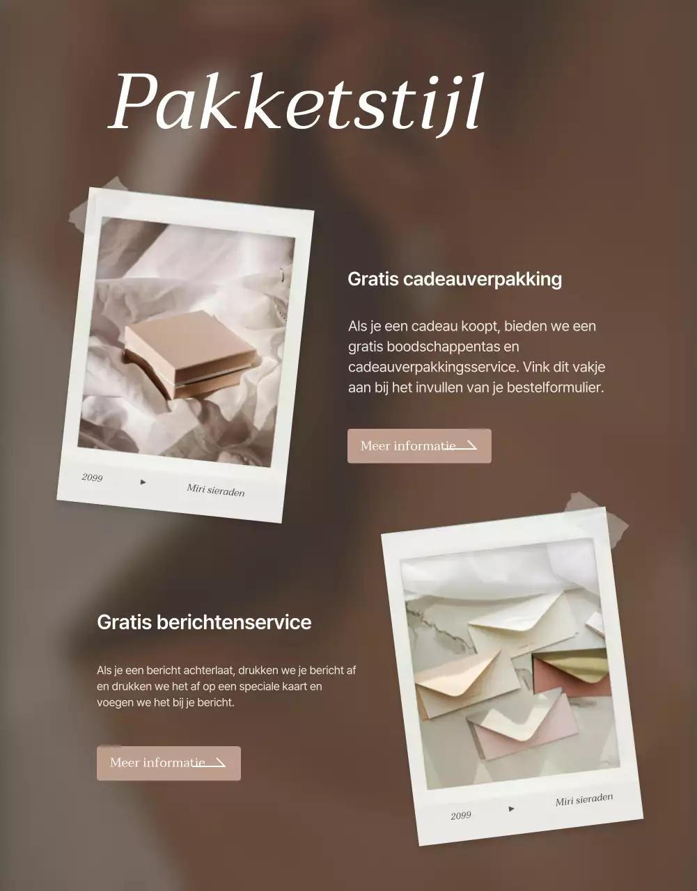 Promoot uw pagina met juwelencheckpoints in bruin en beige