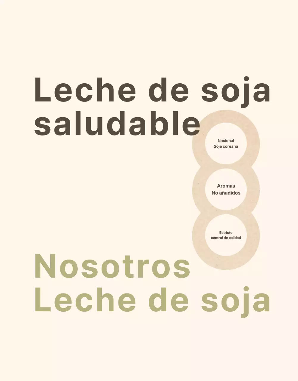 Promoción de la leche de soja en un estilo moderno en beige y caqui