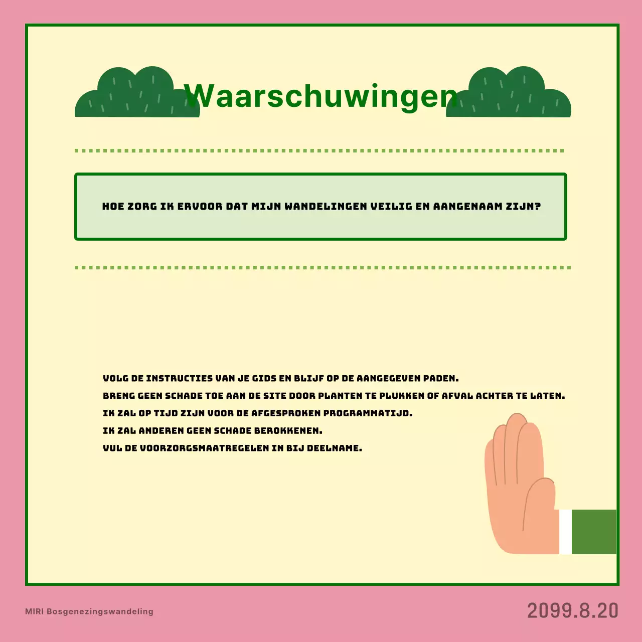 Het roze wandelprogramma promoten