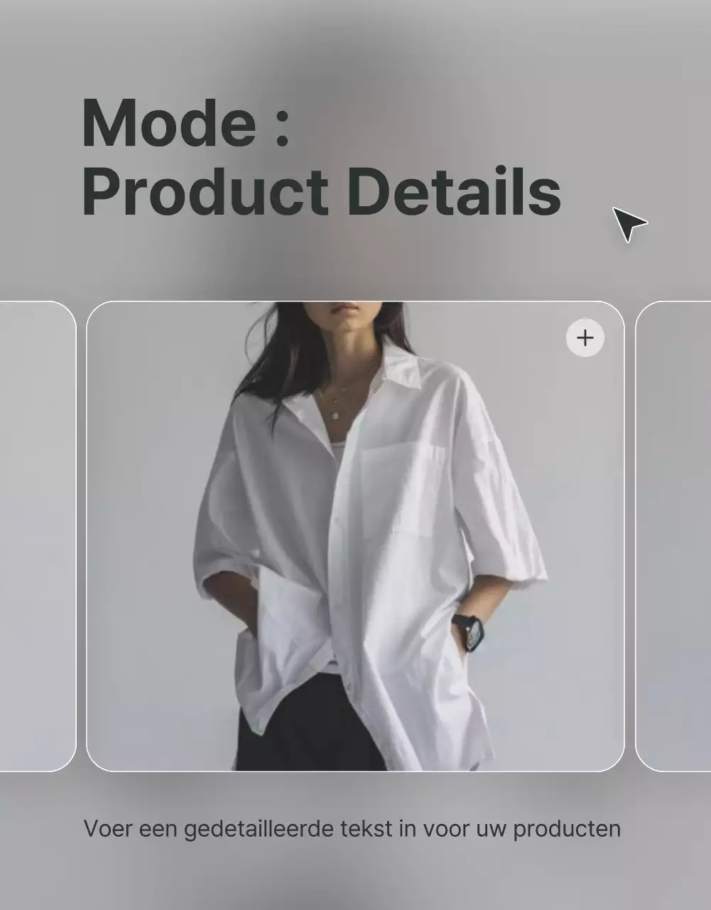 Promoot beschrijvingen en details in een grijs en lichtblauw trendy winkelcentrum