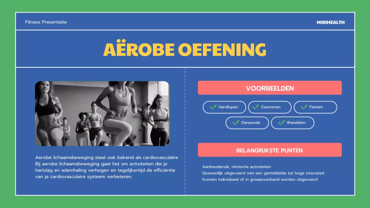 Blue and Green Voordelen van lichaamsbeweging Onderwijsmiddelen