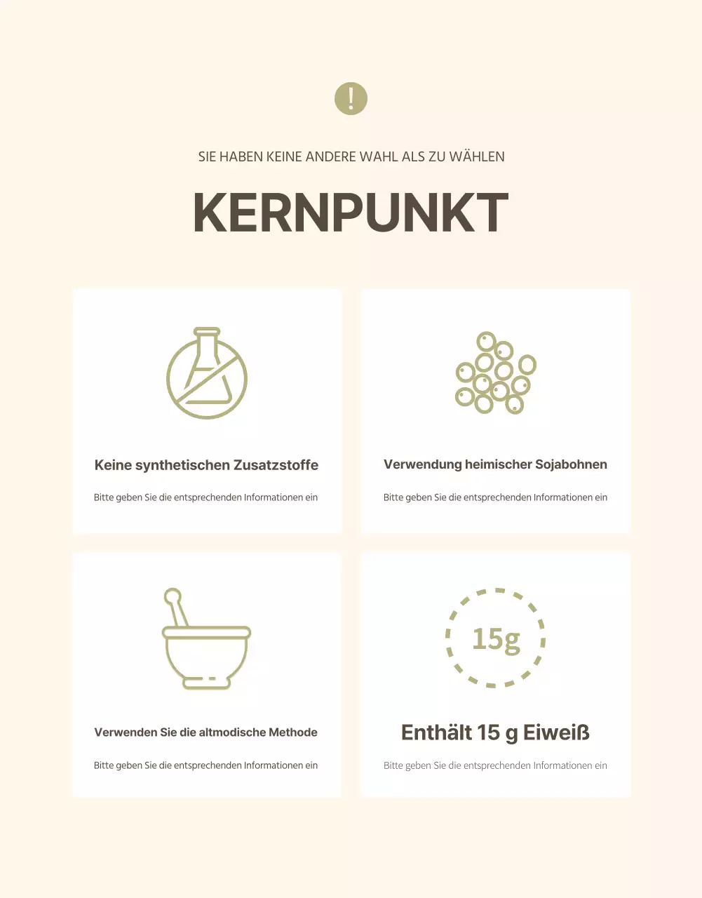 Werbung für Sojamilch im modernen Stil in Beige und Khaki