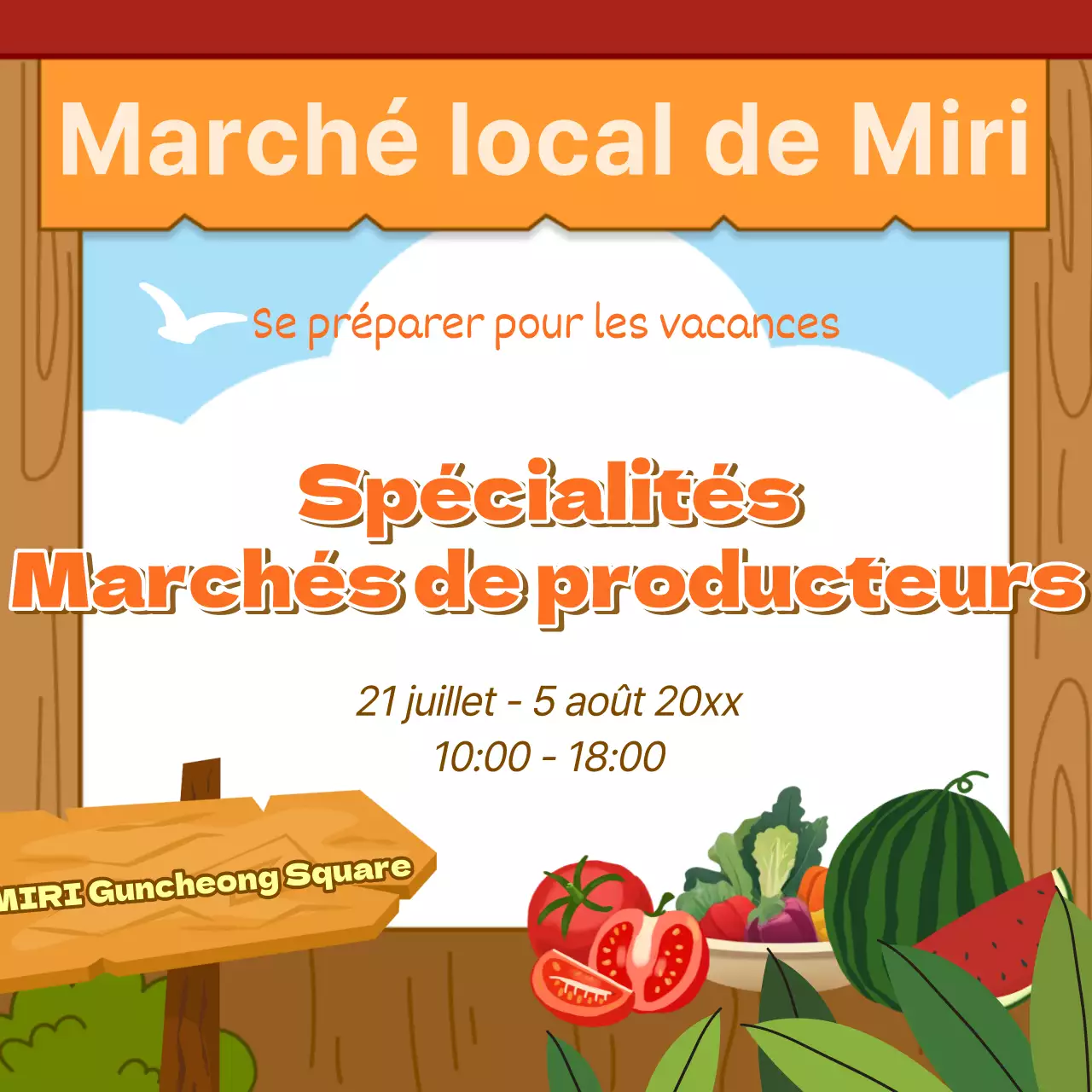 Promouvoir votre marché orange et brun