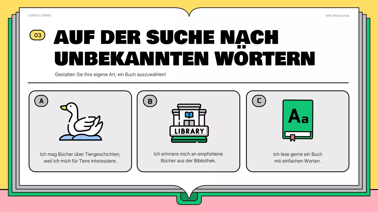 Niedlicher Lesestoff in Rosa und Grün