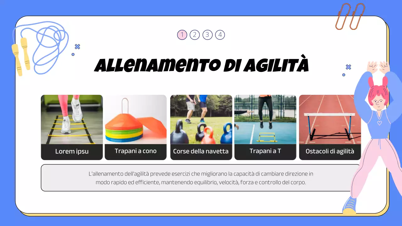 Materiale sportivo di tendenza per la scuola in blu e rosa