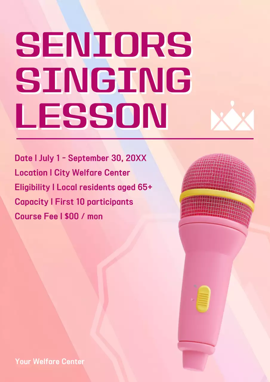 Pink Trendy Singing Event Poster
