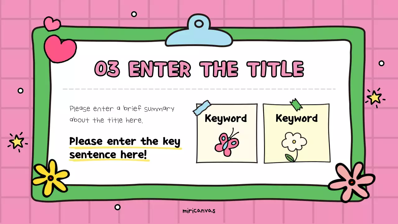 A cute pink and green educational promotion