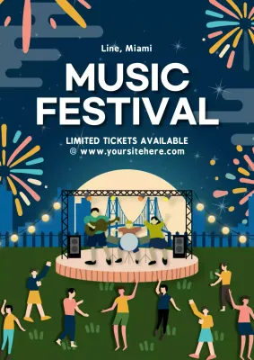 Blue Trendy Music Event Poster