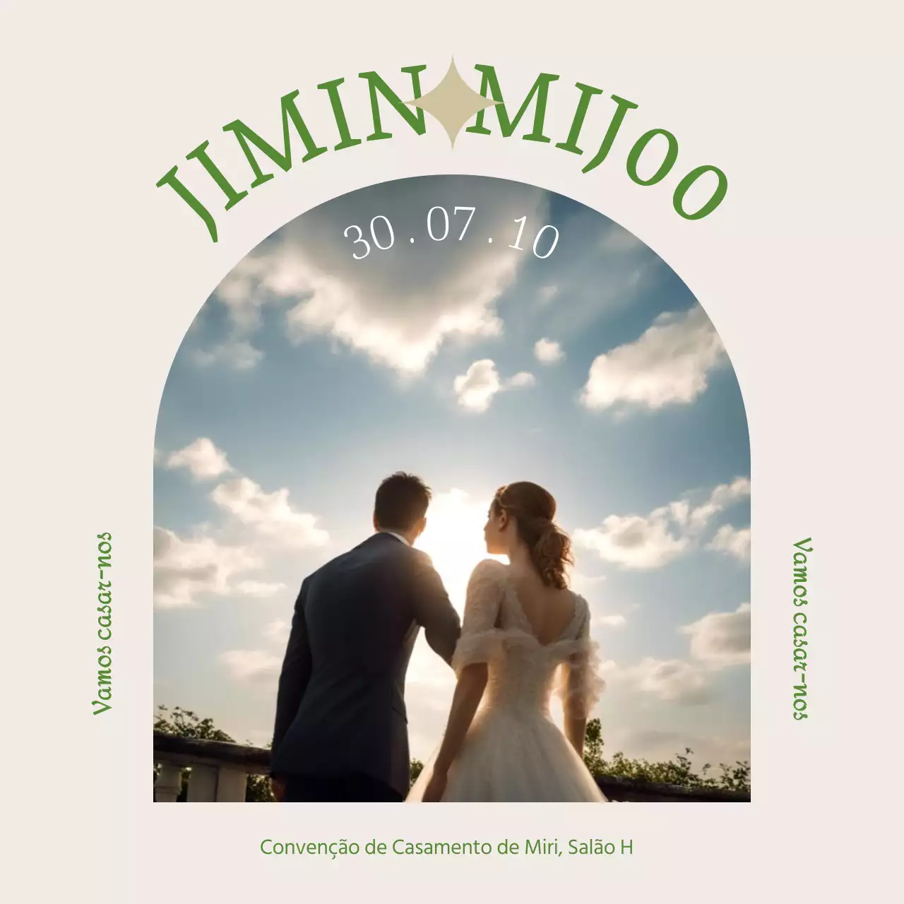 Convites de casamento bege