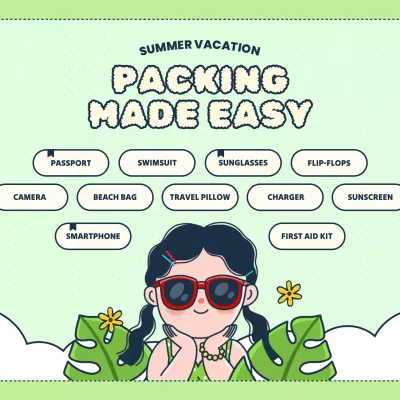 Green Trendy Vacation Guide Social Media Post