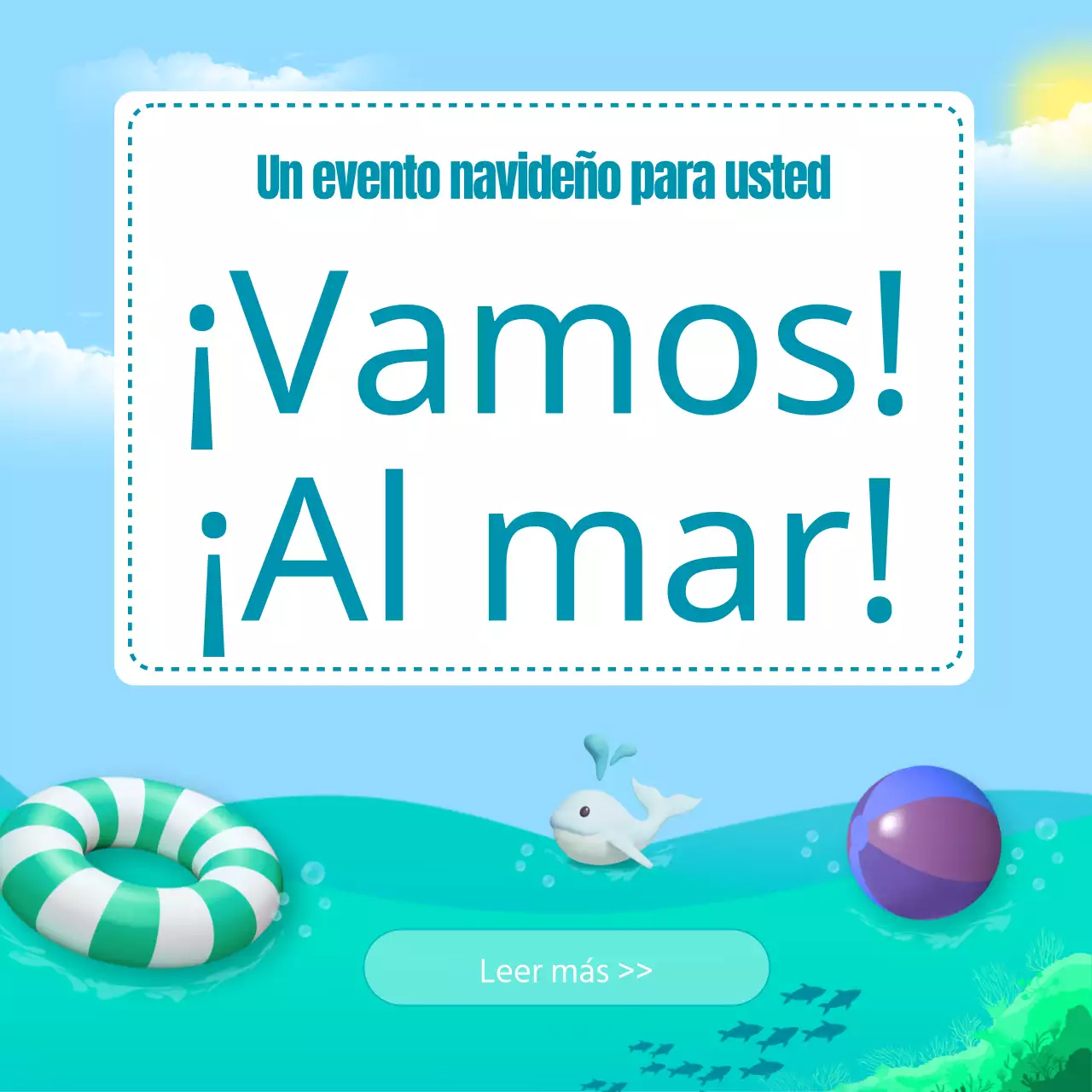 Una colección de miniaturas de eventos veraniegos con acentos azules y rosas