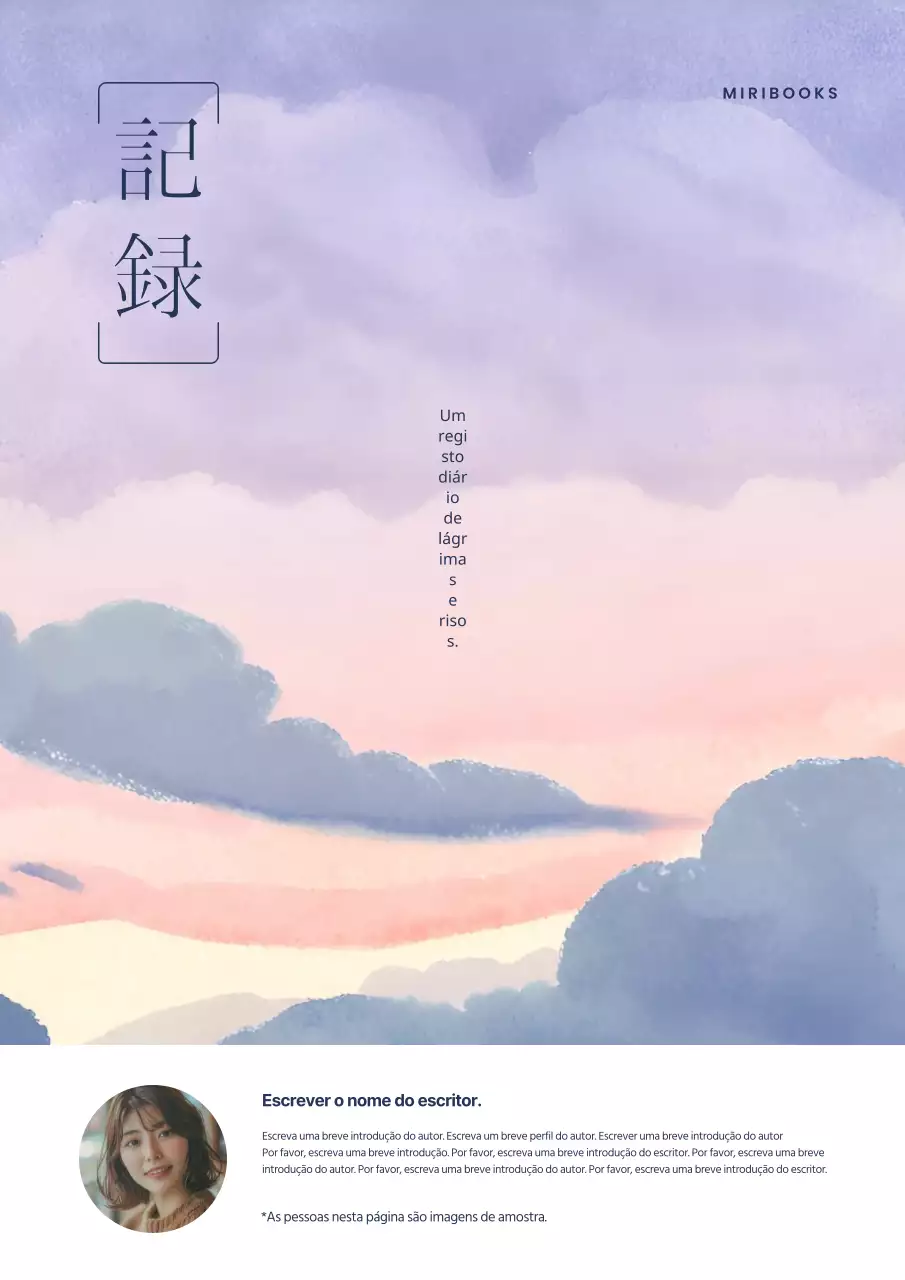 Ilustração simples em cor-de-rosa e roxo claro Capa do livro