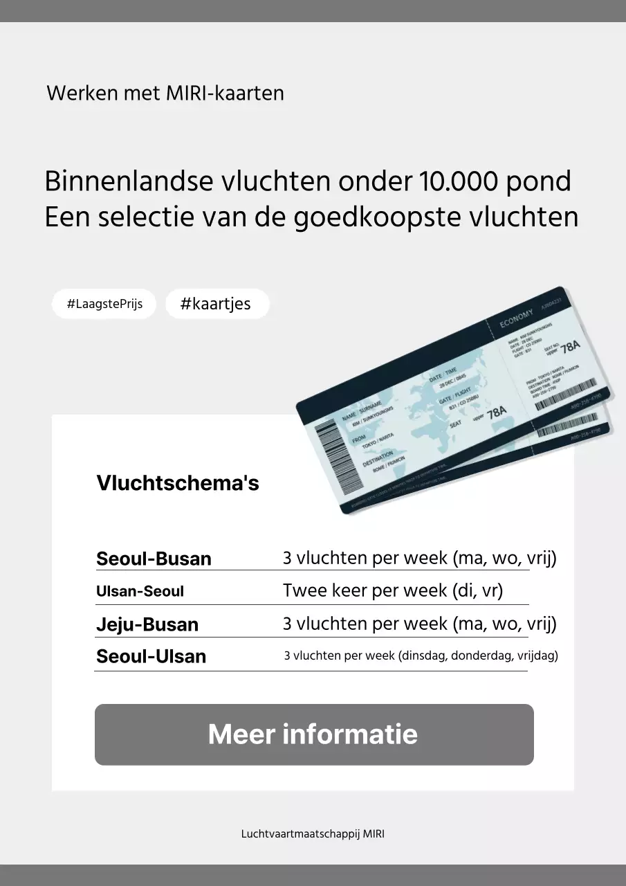 Een eenvoudige advertentie van een goedkope luchtvaartmaatschappij in grijs en zwart