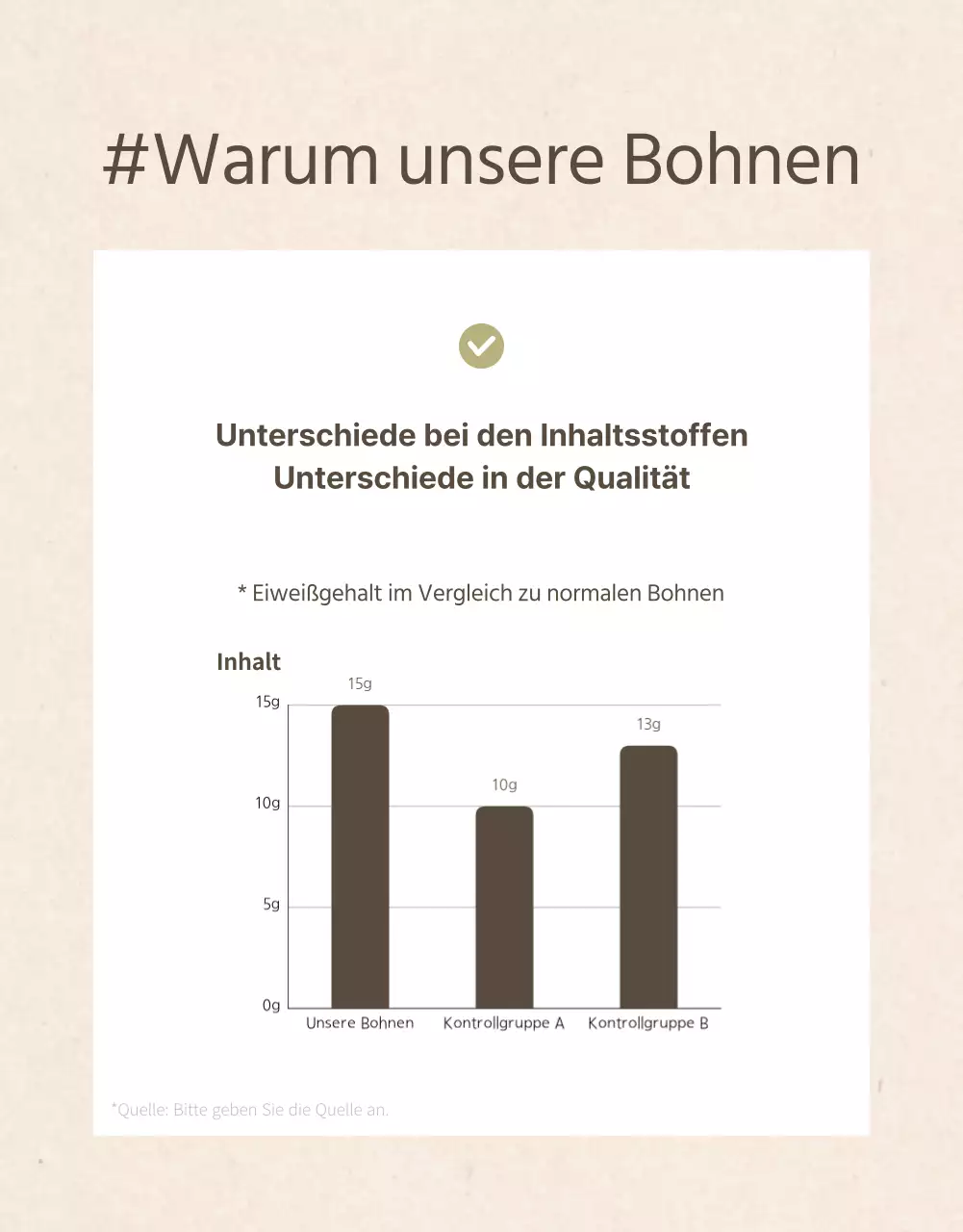 Werbung für Sojamilch im modernen Stil in Beige und Khaki