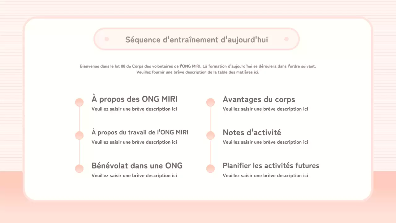 Matériel de formation du Corps rose et du Corps rouge