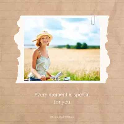Beige Rustic Happiness Card Social Media Post