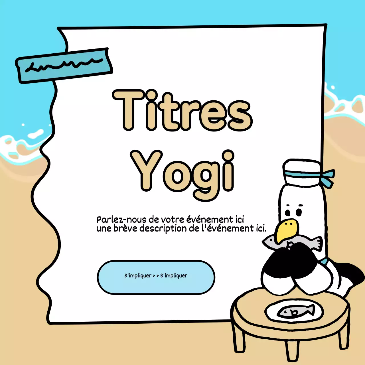 Une collection de jolis titres d'été en jaune et bleu clair