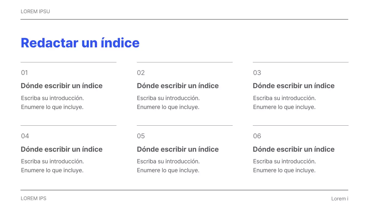 Informe corporativo sencillo imprimible en gris y azul