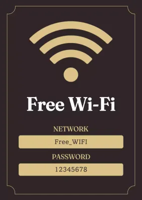Black Minimal Wi-Fi Notice Poster