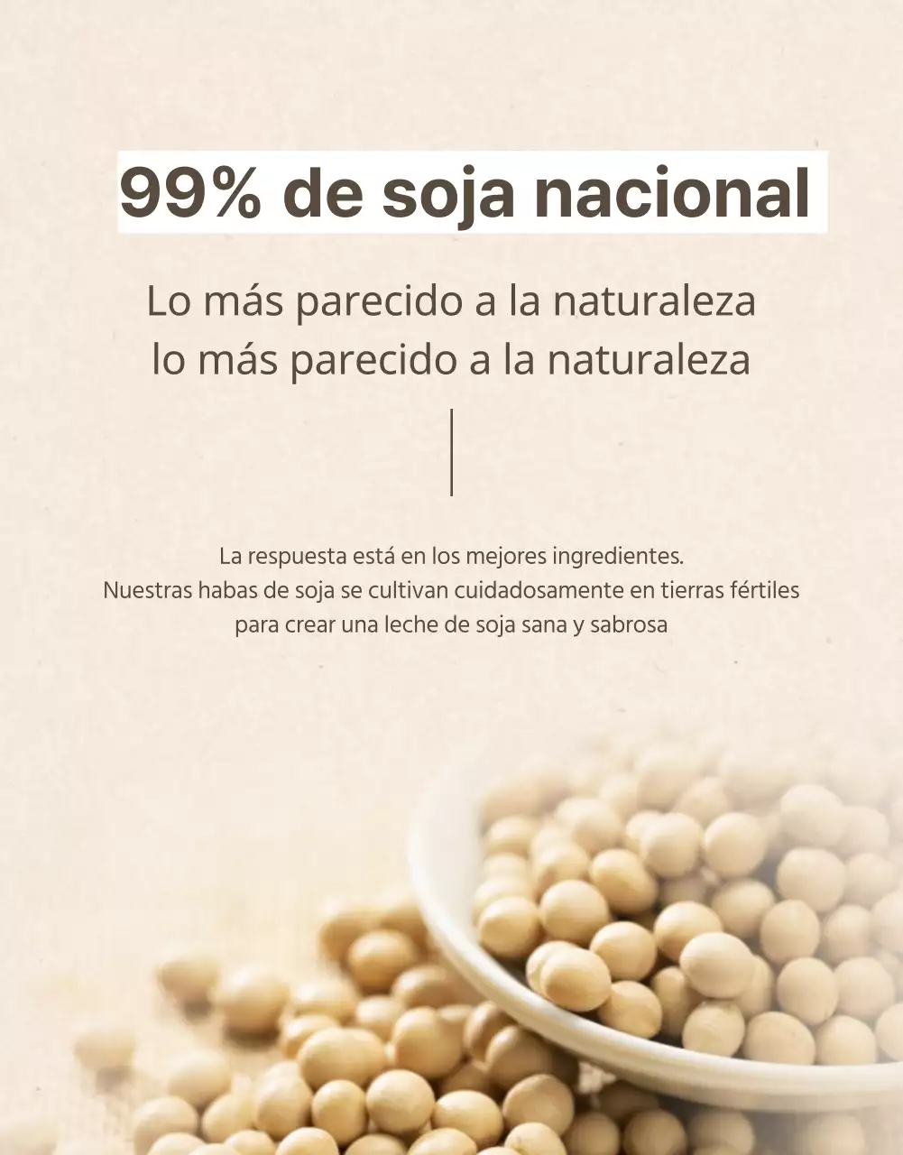 Promoción de la leche de soja en un estilo moderno en beige y caqui