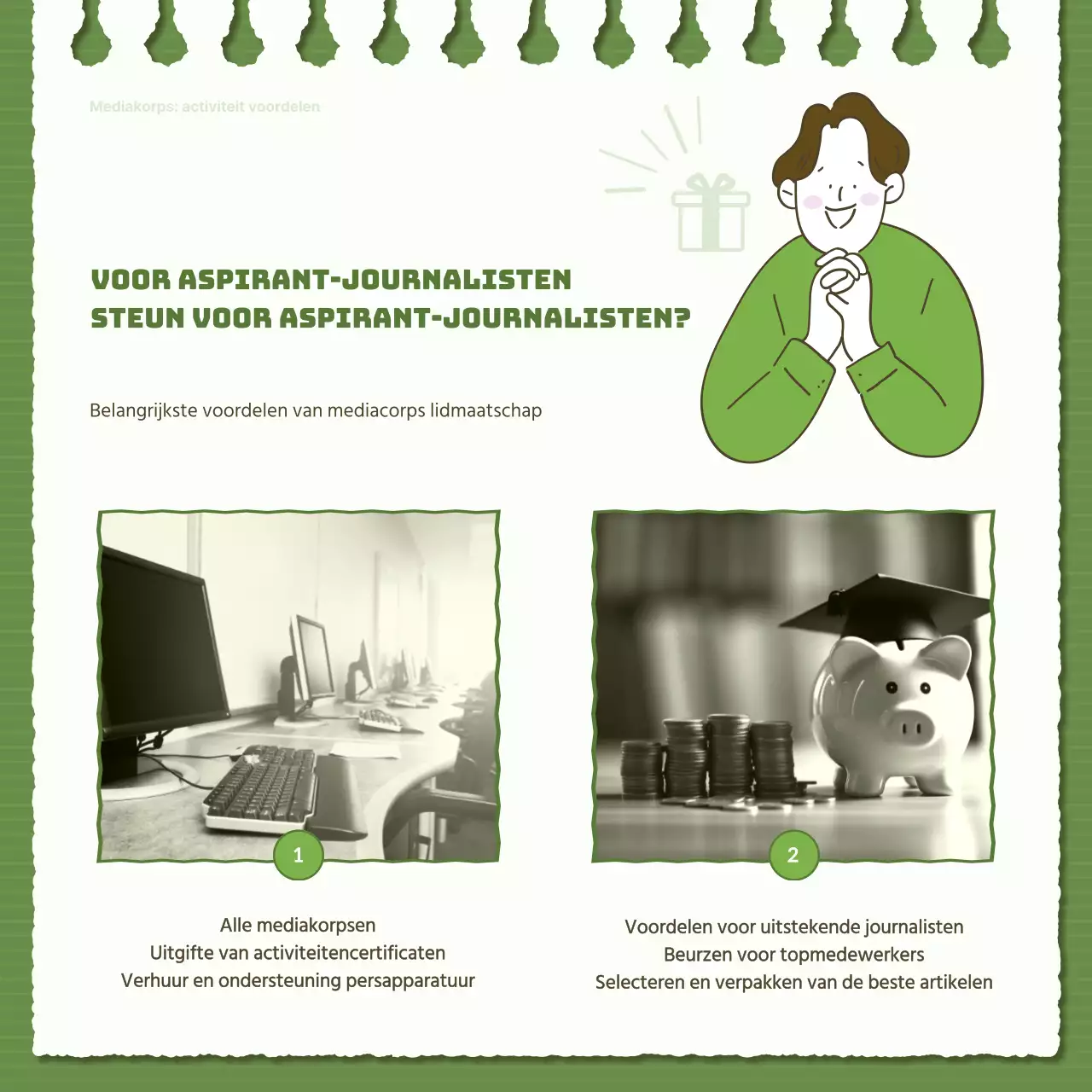 Rekrutering studentenjournalisten eenvoudig groen en kaki