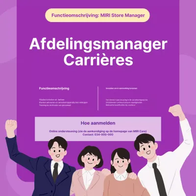 Eenvoudige mauve en gele vacature voor filiaalmanager