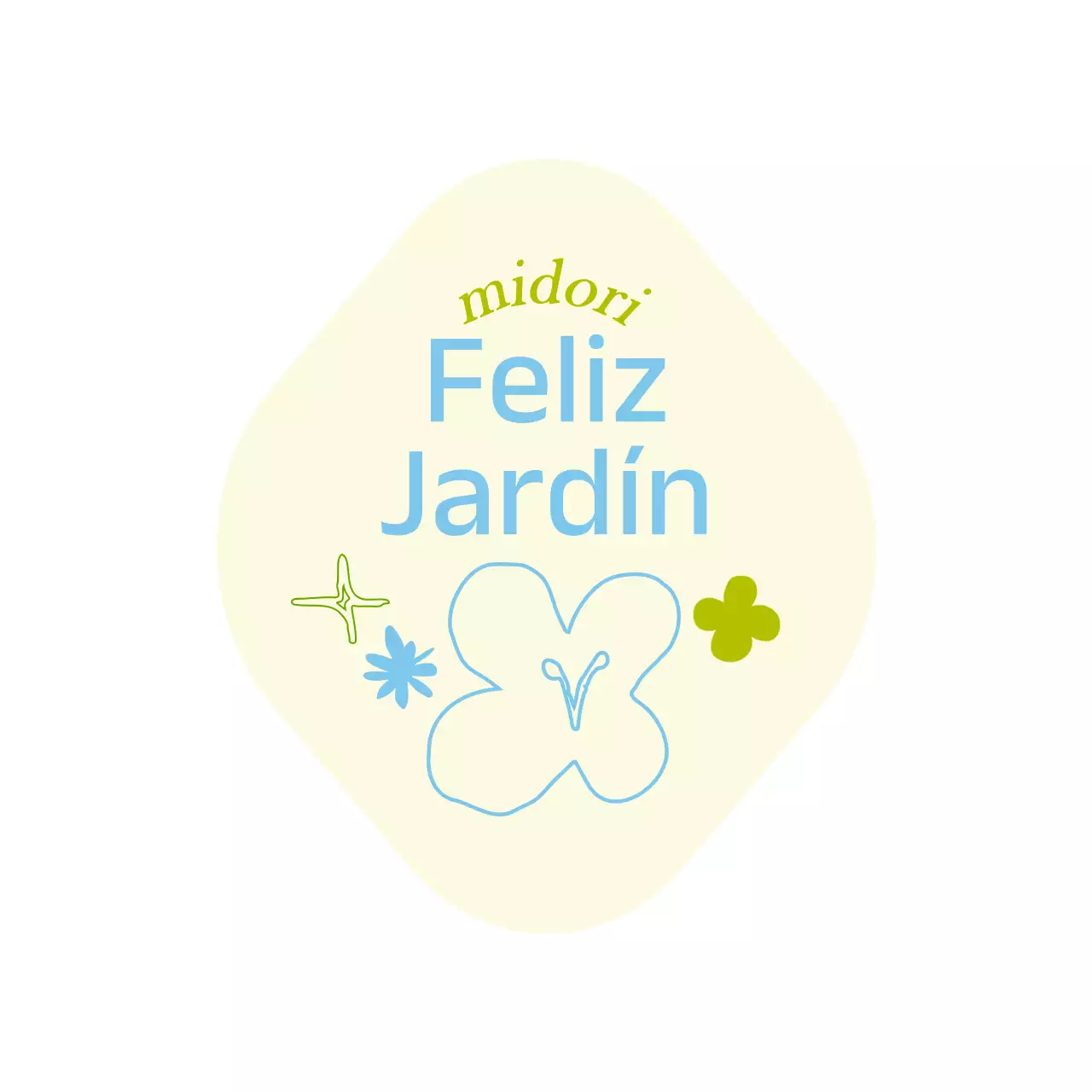 Sentimental jardín botánico de flores ilustración de mercancías en amarillo y azul claro