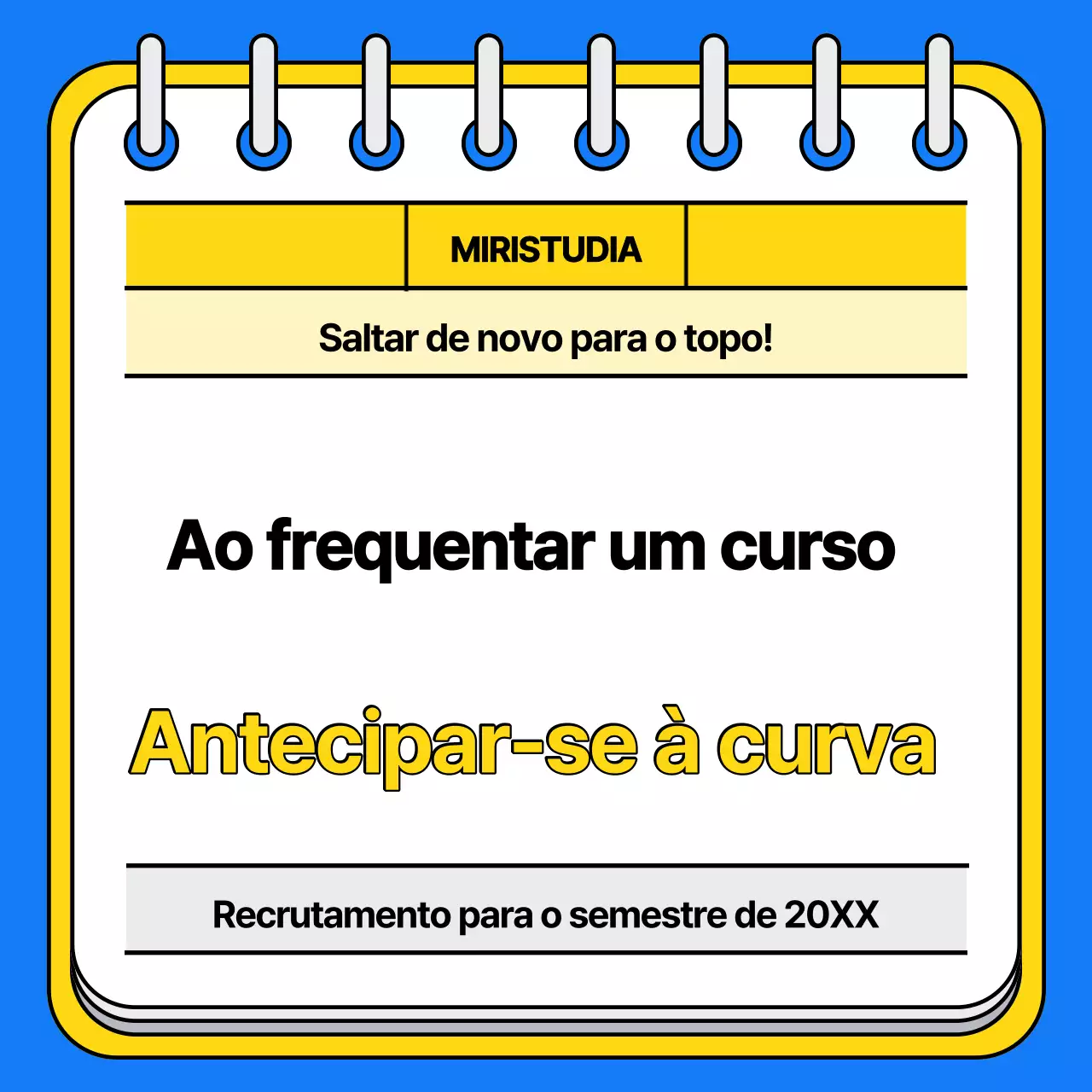 Promova a sua escola de admissão com um toque de azul e amarelo