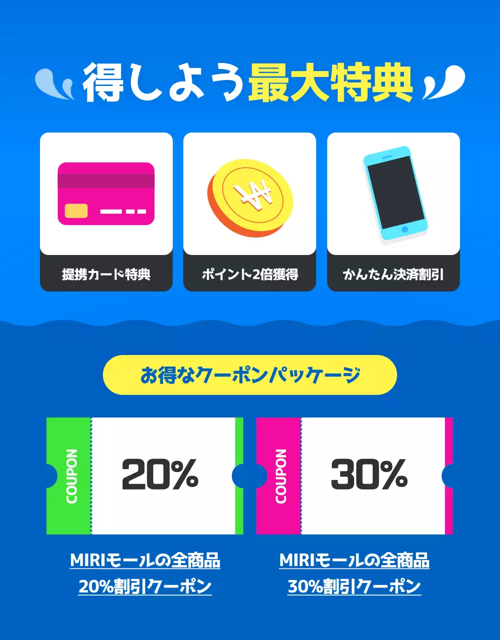 青 ポップ サマーセール ポスター 詳細ページ