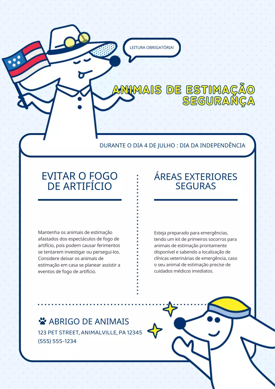 Dicas modernas de segurança para animais de estimação explicadas em azul claro e amarelo