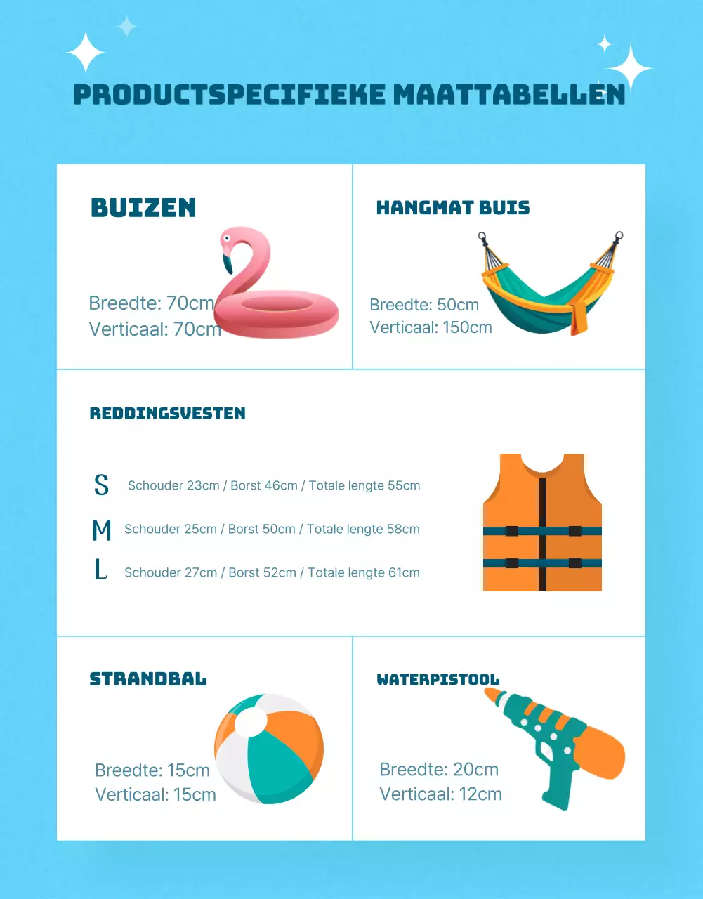 Promoot een evenement met vintage zomerartikelen in lichtblauw