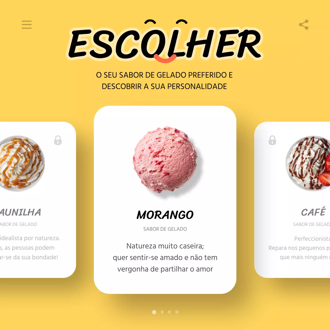 Tipos de personalidade de gelados modernos em amarelo e preto @amareloepreto