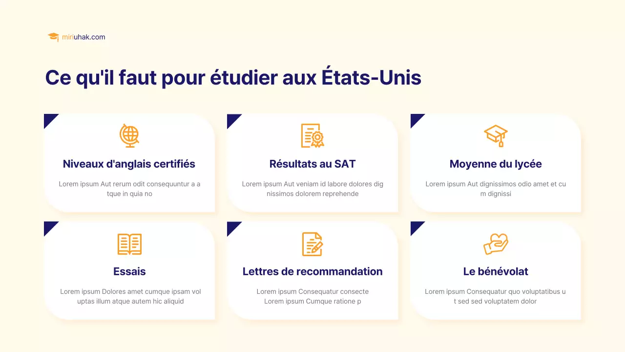 Un simple prospectus jaune et orange pour les études à l'étranger