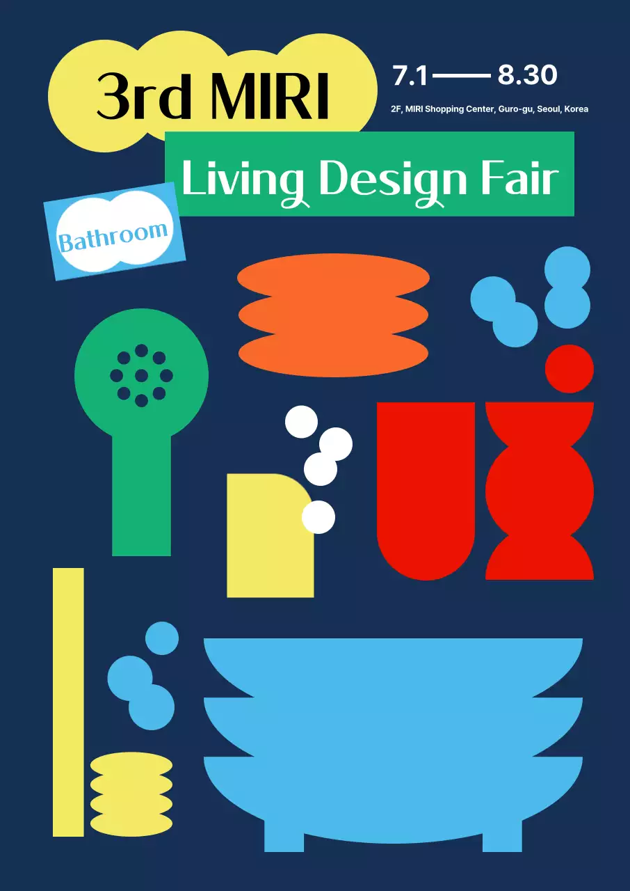Living Design Fair with simple furniture graphics