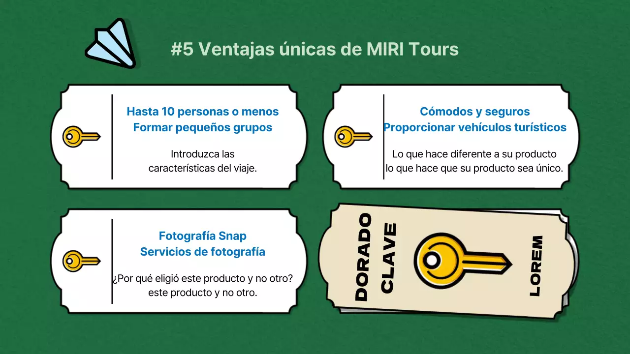 Promoción de viajes combinados nacionales en verde y azul, al estilo de los juegos de mesa