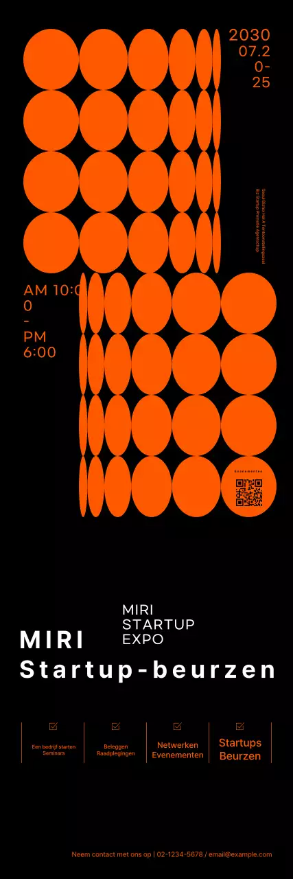 Startup beursbanner met neon vormen graphics