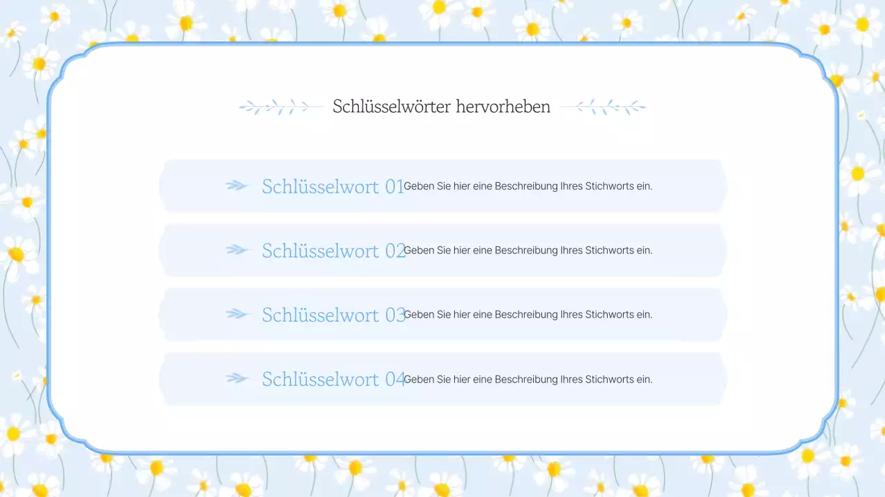 Einfache Sommerblumen in hellblauer und gelber Aufmachung