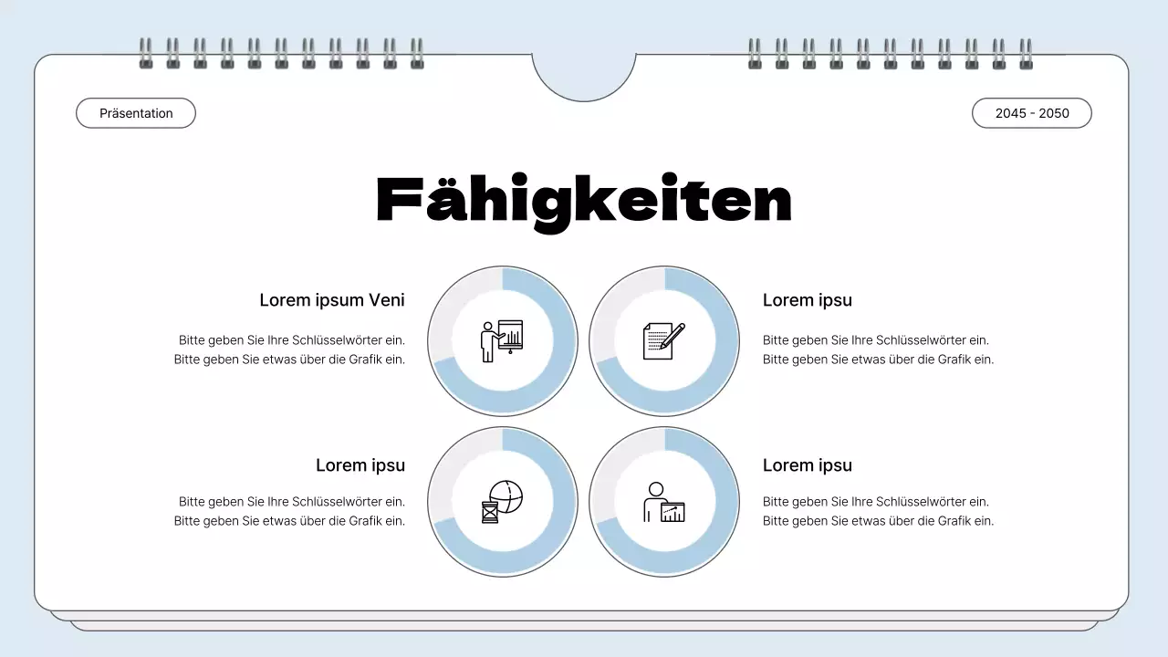 Schlichte Zettelkastenmappe in Hellblau