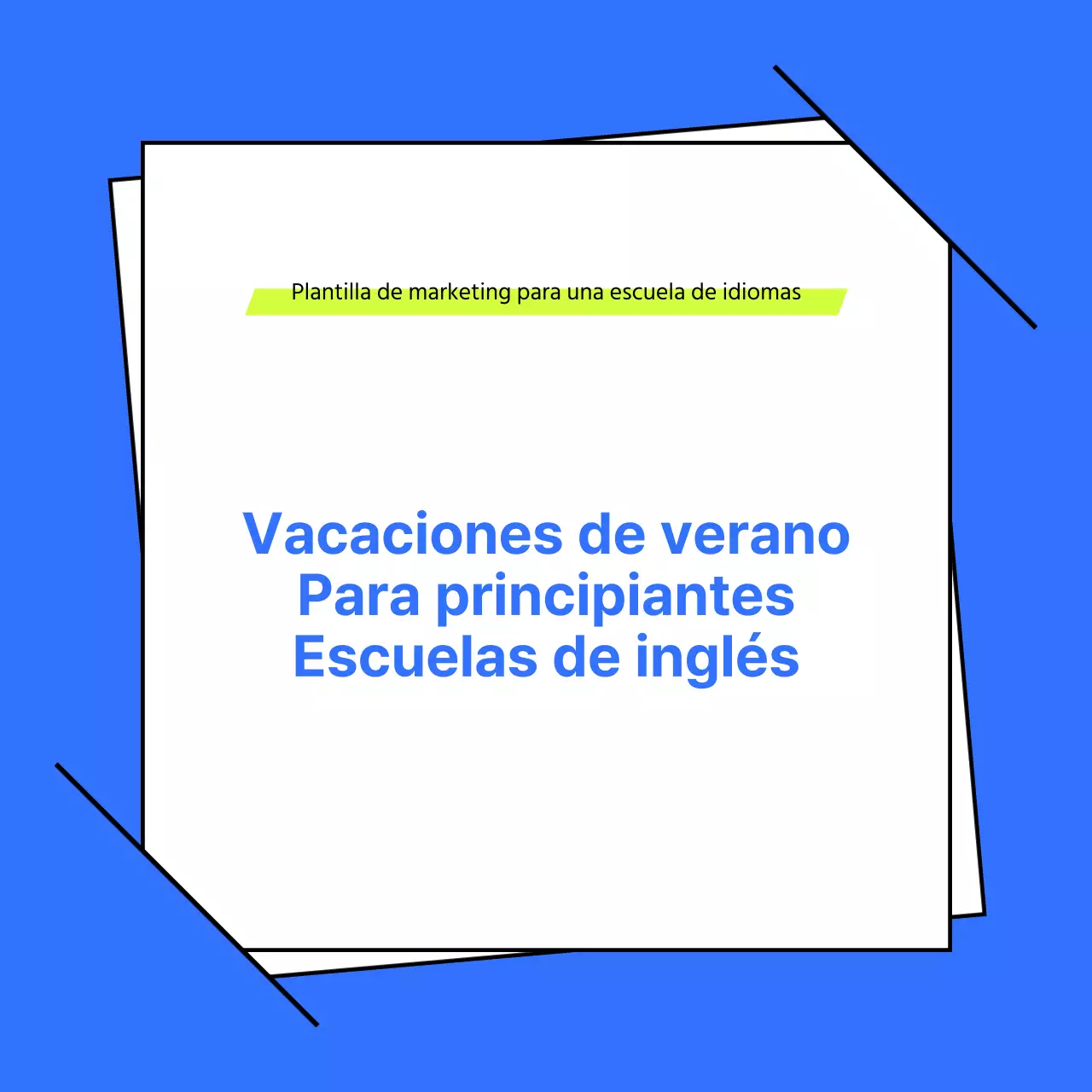 Un sencillo folleto escolar en verde lima y azul