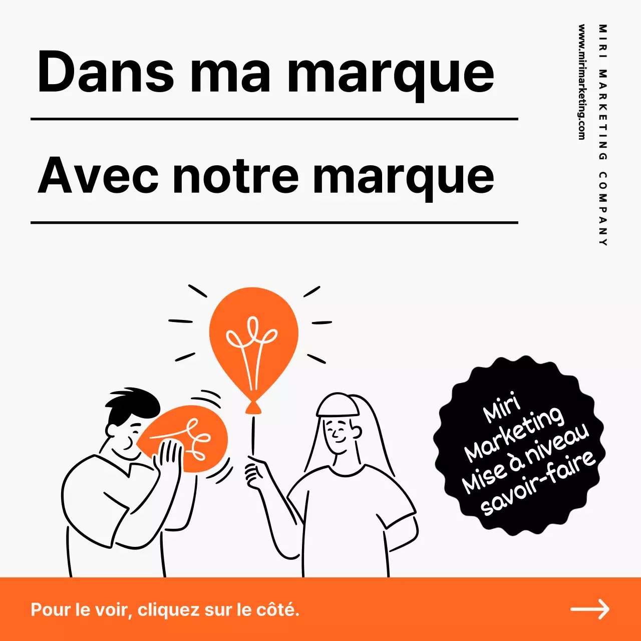 Faites la promotion de vos services de conseil en marketing en orange et noir