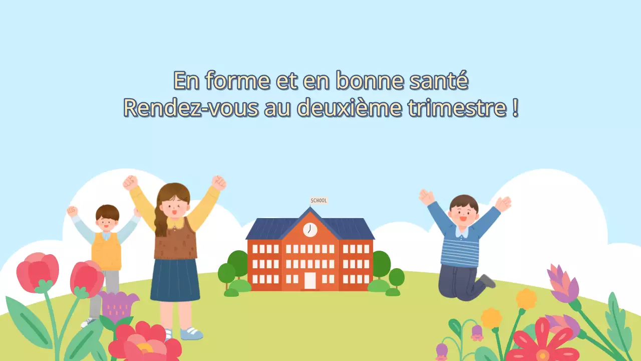 Une présentation de vacances scolaires d'été bleu clair et chartreuse