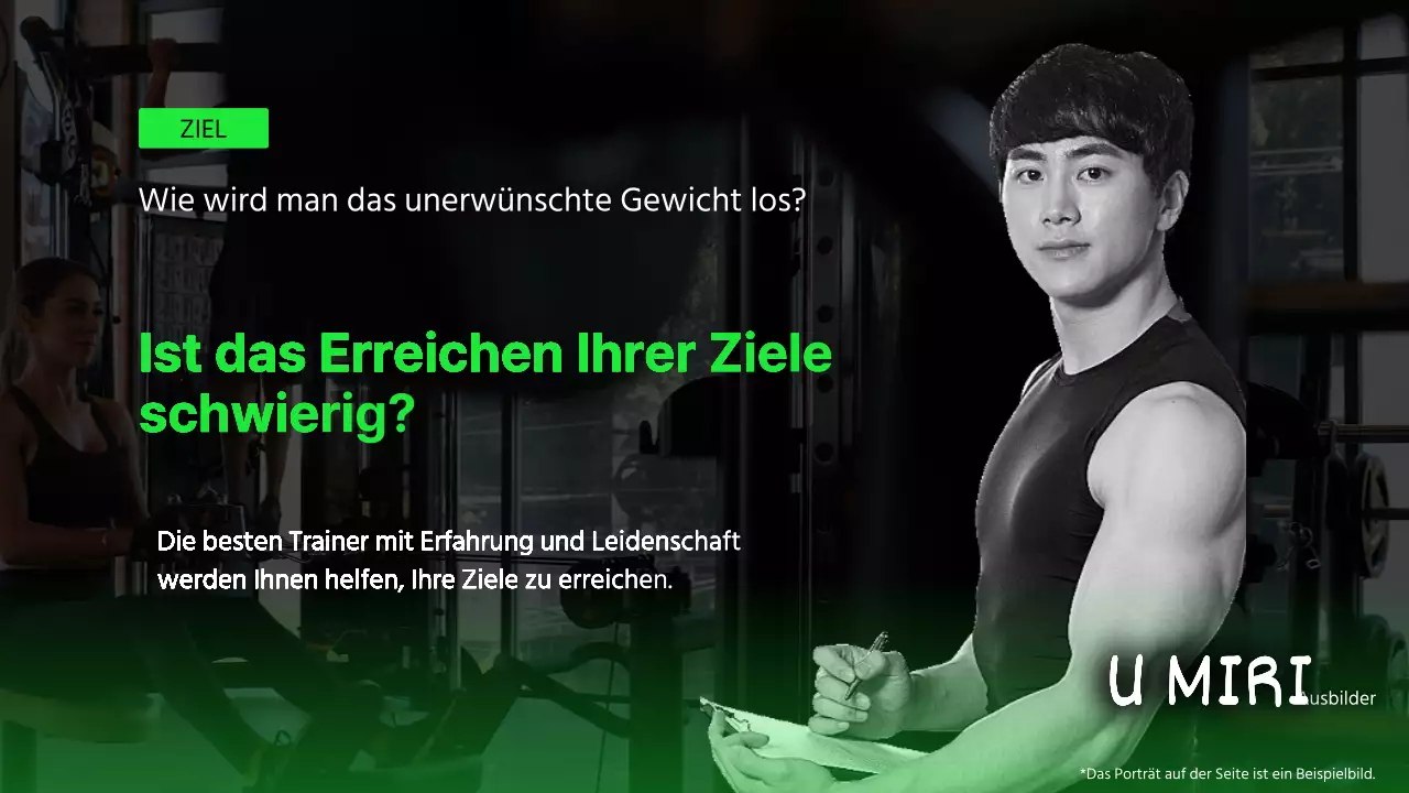 Werben Sie für Ihr Fitnessstudio mit schwarzen und lindgrünen Akzenten